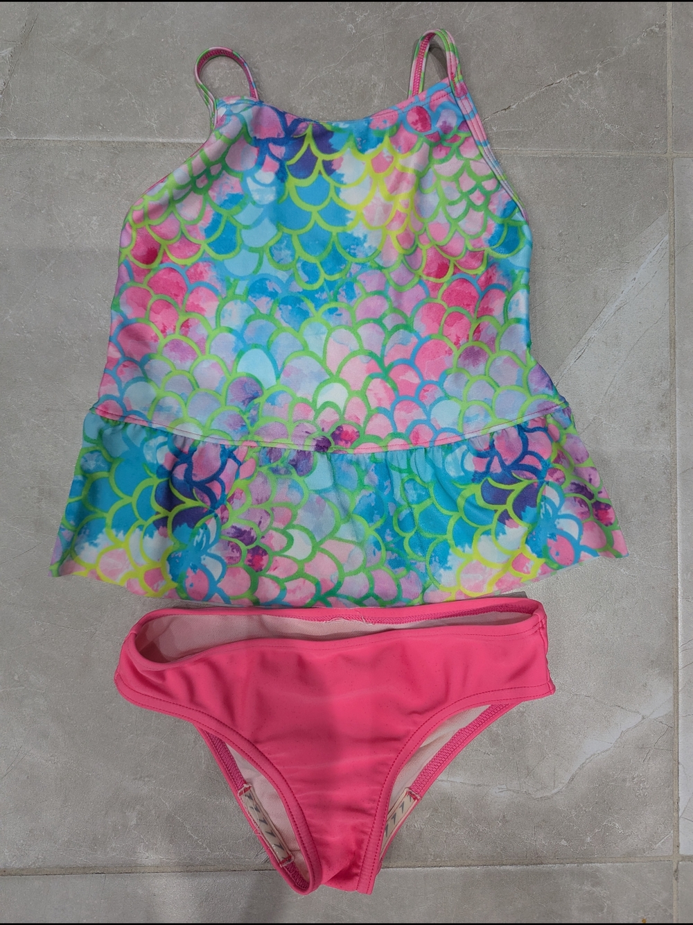 2/$20 Speedo Girls Mermaid Scale Tankini Swimsuit – Size 6